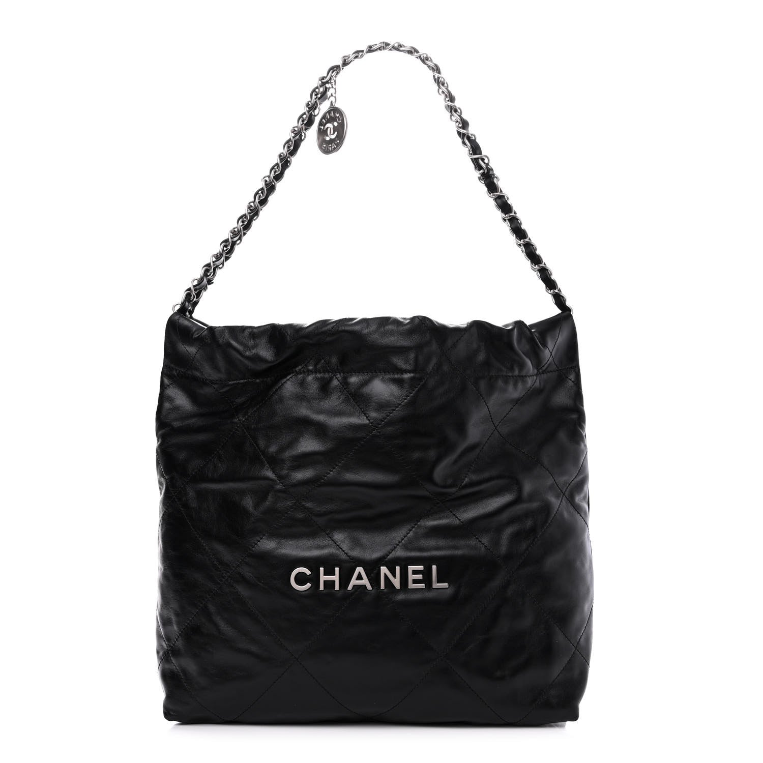 Chanel Shiny Calfskin Quilted Small Chanel 22 Black 3 of 11