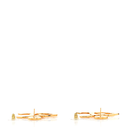 Chanel Metal Large Paris Button Earrings Gold 3 of 4