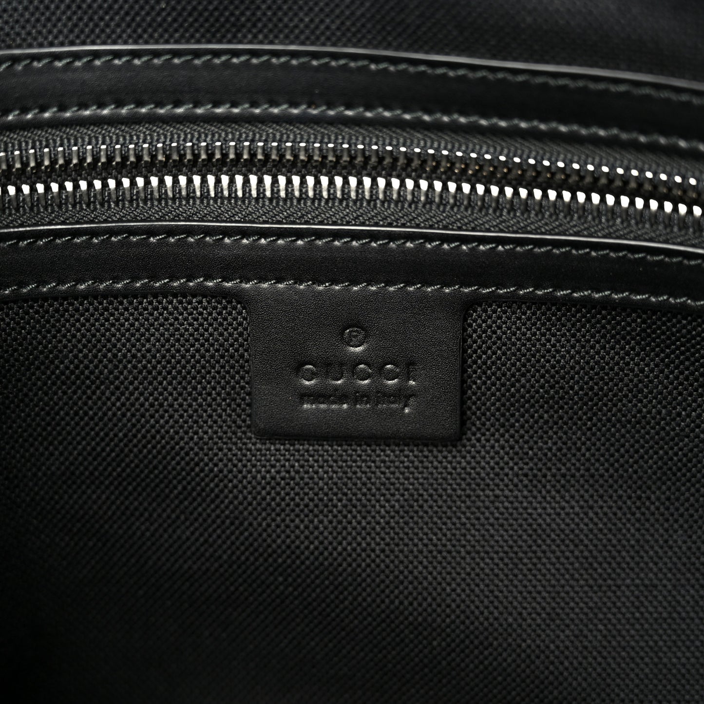 Soft GG Supreme Monogram Appia Calfskin Web East West Messenger Bag Black Grey