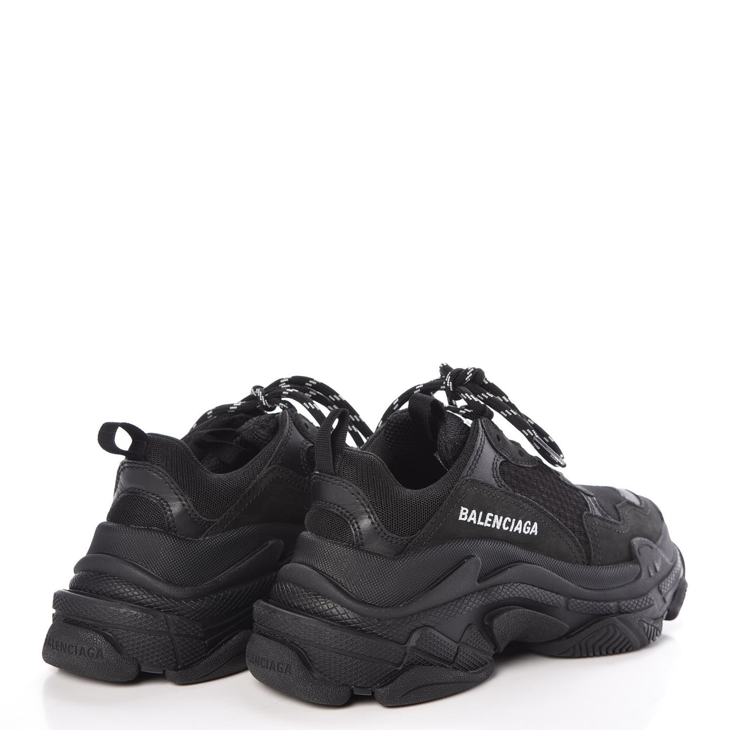 Fabric Mesh Womens Triple S Sneakers 35 Black