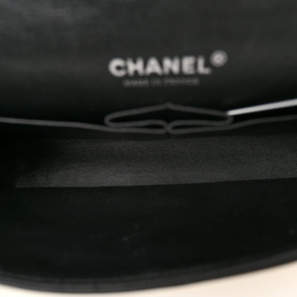 Chanel Patent Calfskin Striped Medium Double Flap Yellow Black 5 of 10
