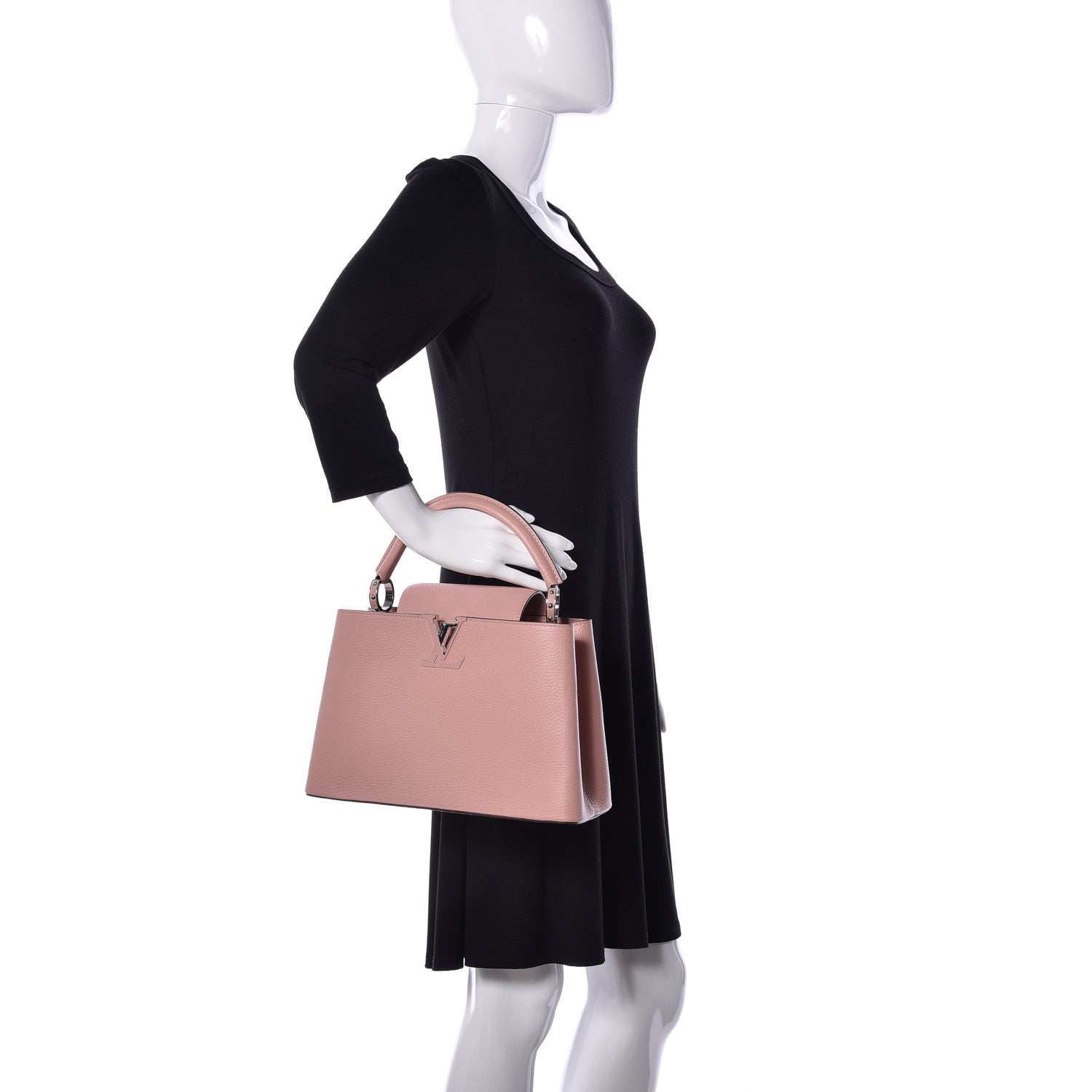 Louis Vuitton Taurillon Capucines PM Magnolia 3 of 10