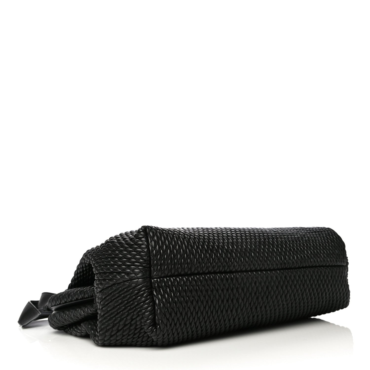 Bottega Veneta Lambskin Knit Small The Point Triangle Bag Black 4 of 12