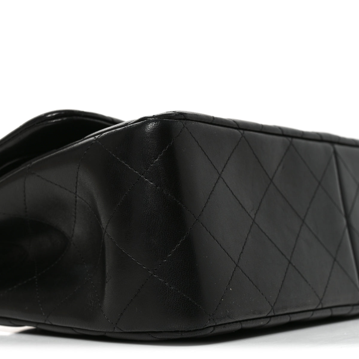 Lambskin Quilted Jumbo Double Flap Black