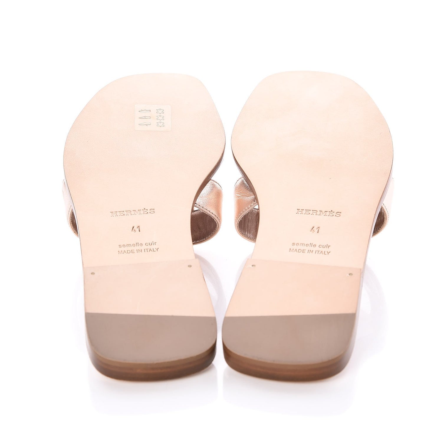 Metallic Nappa Calfskin Oran Sandals 41 Or Rose