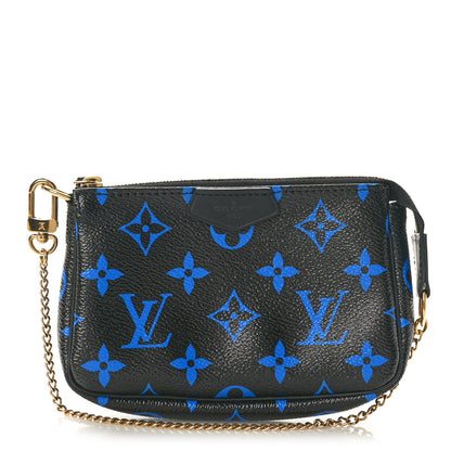 Louis Vuitton Colored Monogram Mini Pochette Accessories Blue Black 1 of 8