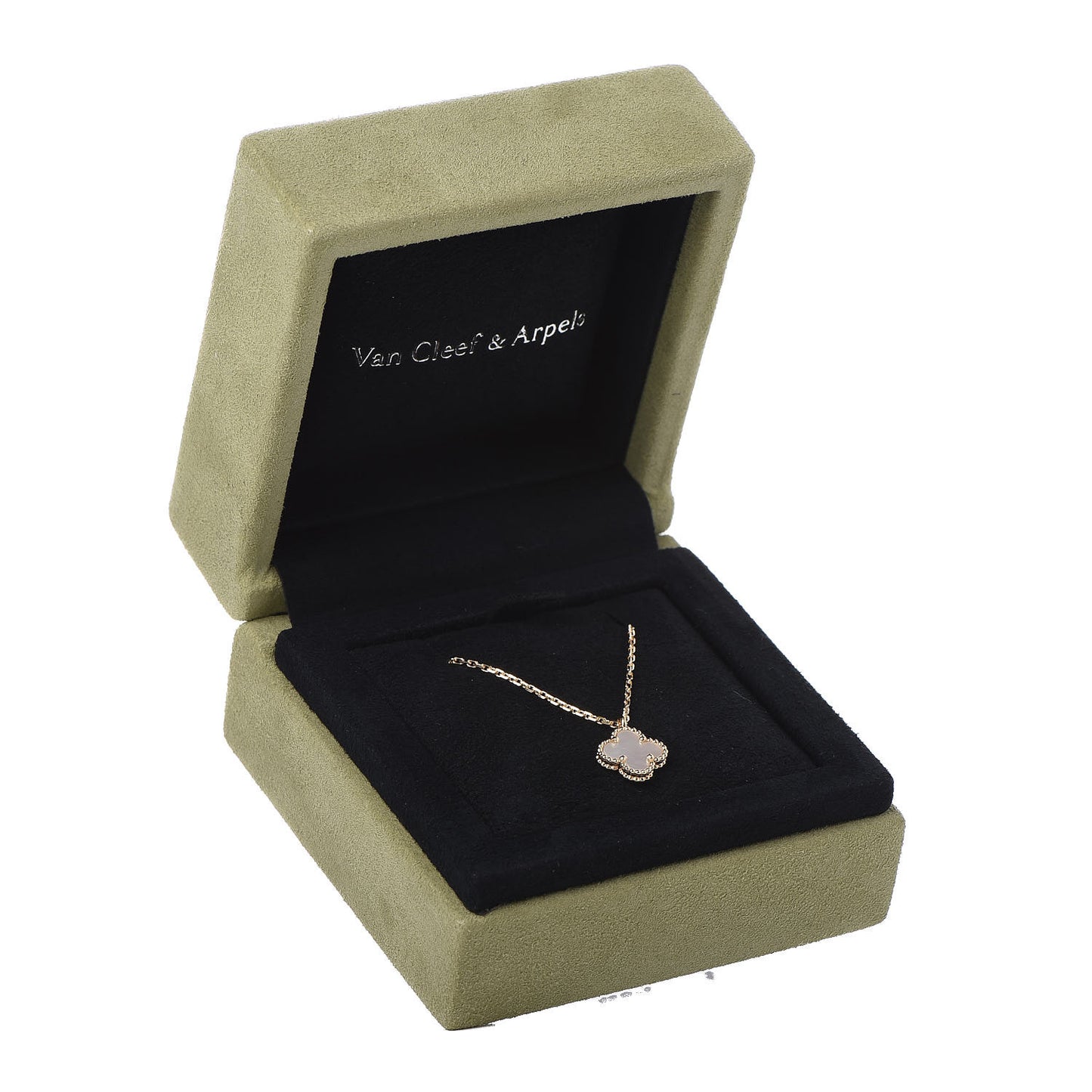 18K Yellow Gold Mother of Pearl Sweet Alhambra Pendant Necklace