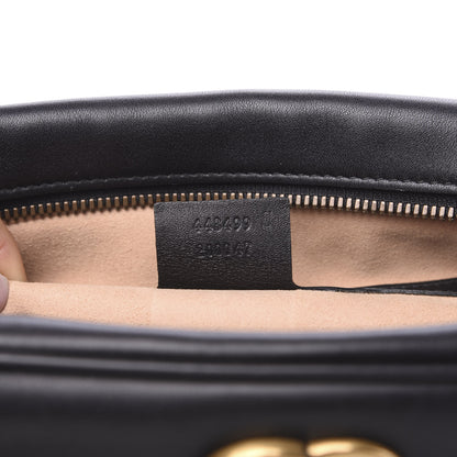 Gucci Calfskin Matelasse Medium GG Marmont Chain Shoulder Bag Black 6 of 9