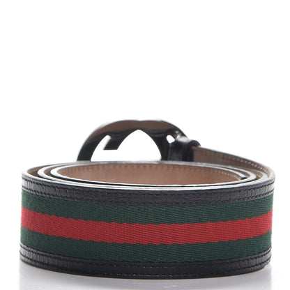 Gucci Calfskin Web Interlocking G Belt 95 38 Black 3 of 8