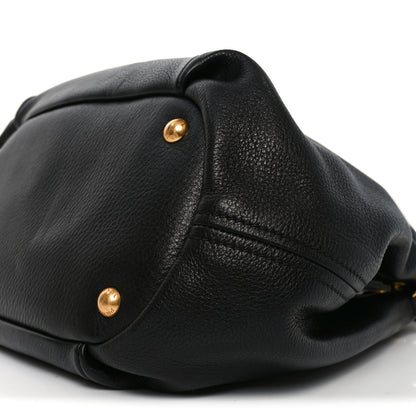 Prada Vitello Daino Shoulder Bag Black 9 of 9