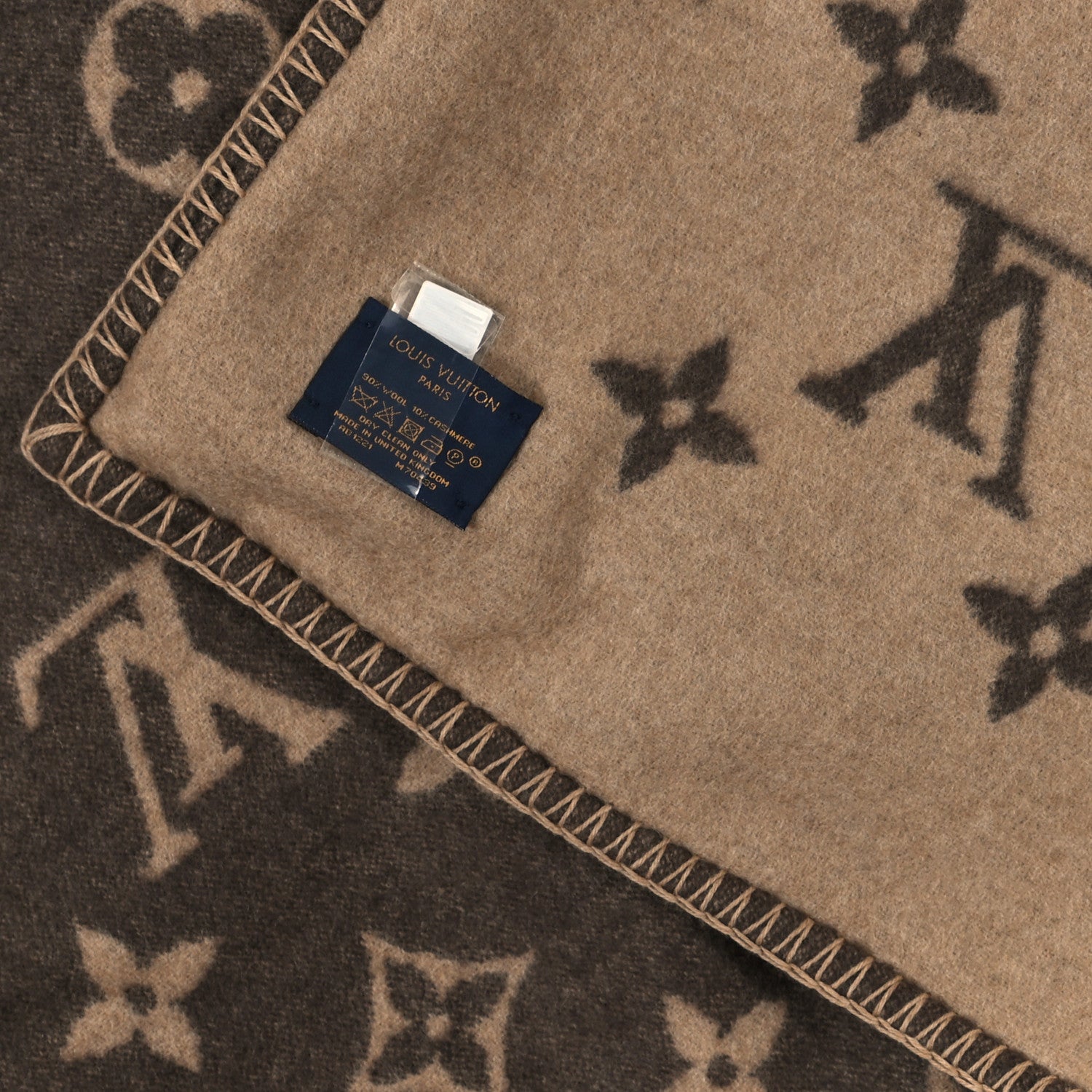 Louis Vuitton Wool Cashmere Neo Monogram Blanket Marron 3 of 3