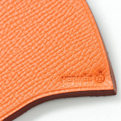 Hermes Togo Epsom Petit H Heart Bag Charm Rubis Orange 4 of 5