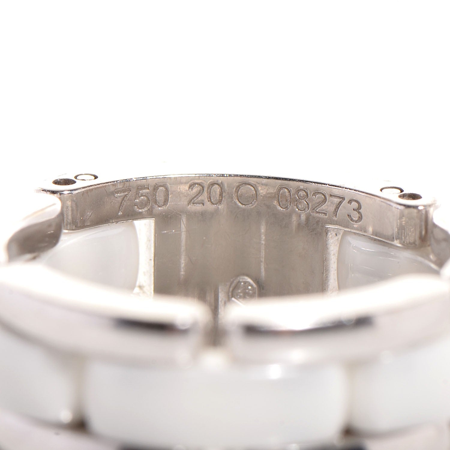 Chanel 18K White Gold Ceramic Large Ultra Ring 5.5 3 of 5