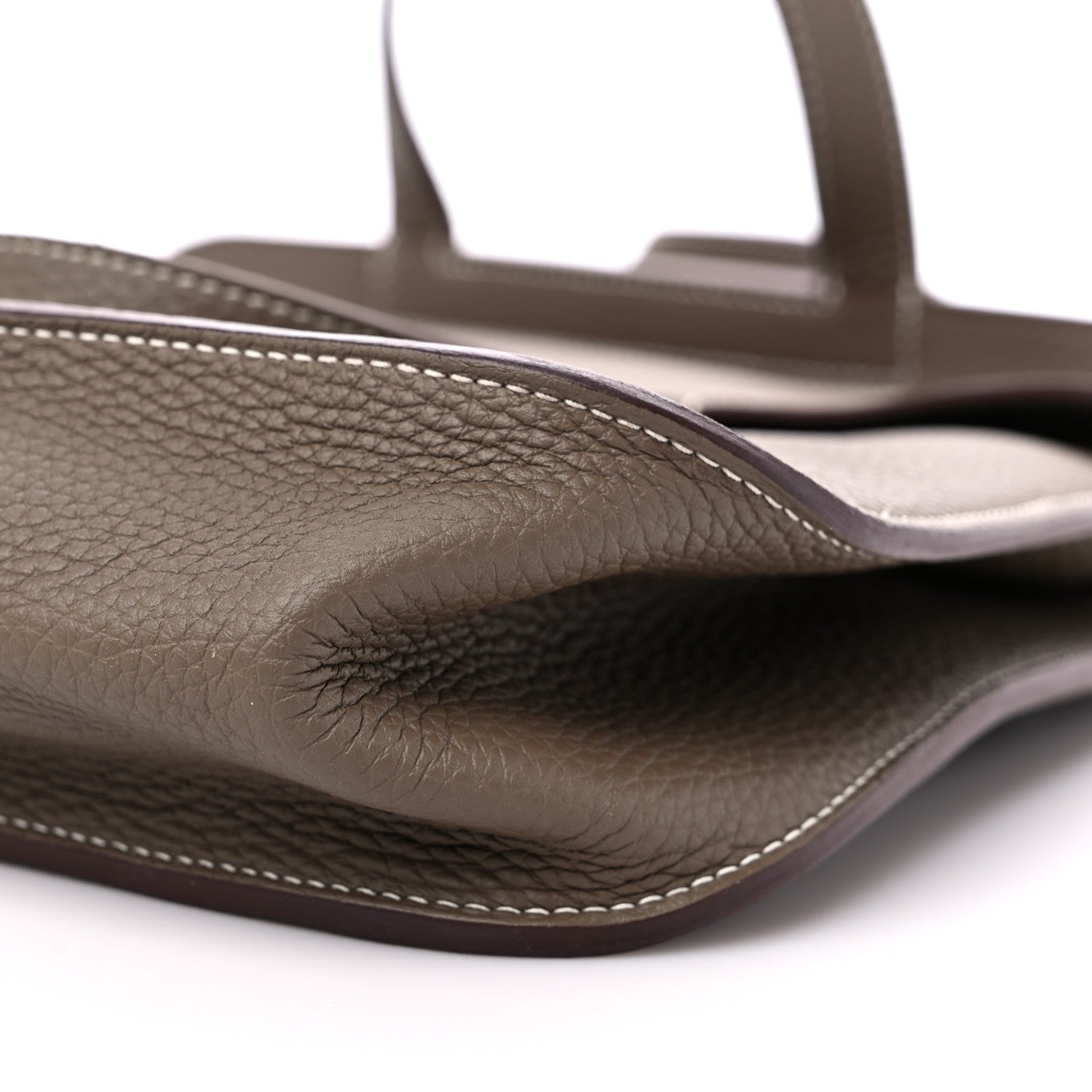 Hermes Taurillon Clemence Halzan 31 GM Etoupe 8 of 9