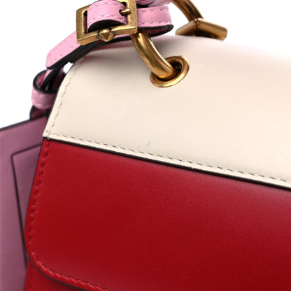 Gucci Calfskin Sylvie Web Small Queen Margaret Top Handle Bag Blue Agata Hibiscus Red Mystic White Sugar Pink 10 of 11