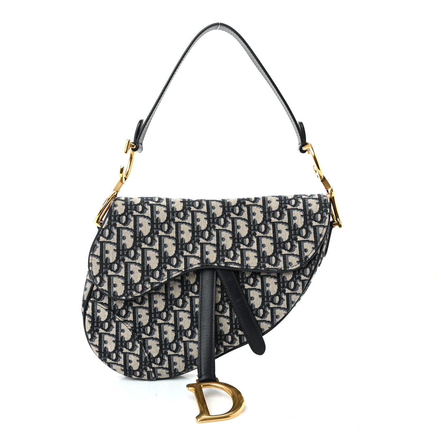 Christian Dior Oblique Saddle Bag Blue 1 of 10