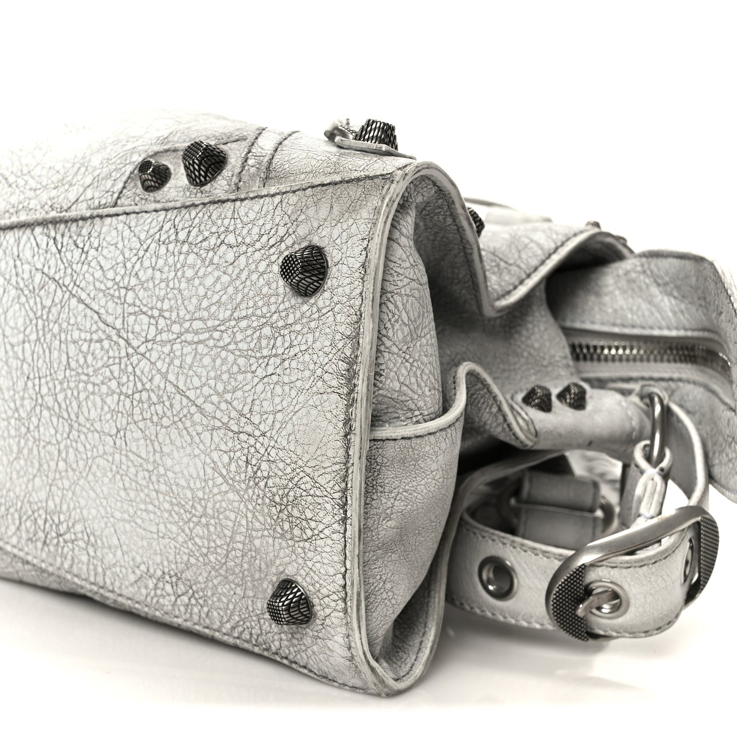 Agneau Arena Dirty Effect Arena Small Neo Cagole City Handbag Optic White