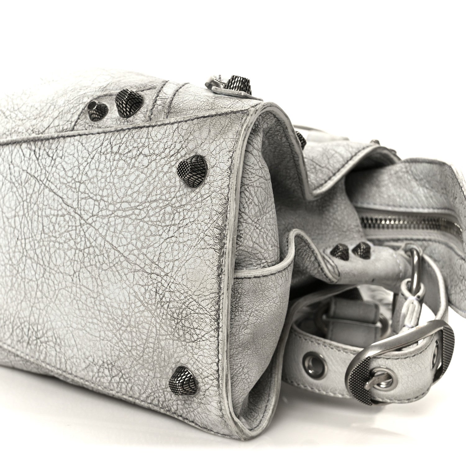 Balenciaga Agneau Arena Dirty Effect Arena Small Neo Cagole City Handbag Optic White 11 of 11
