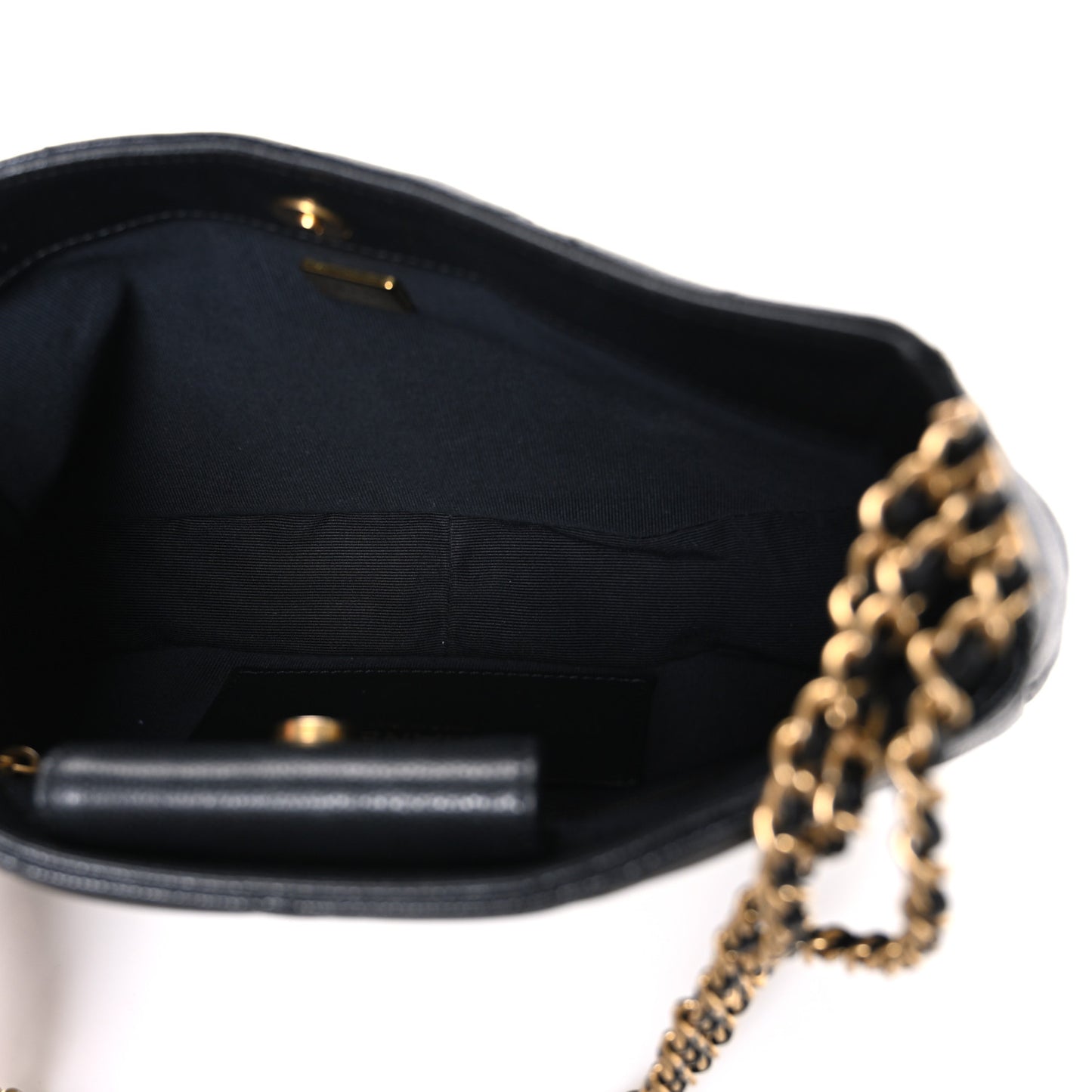 Caviar Quilted Triple Chain Hobo Black