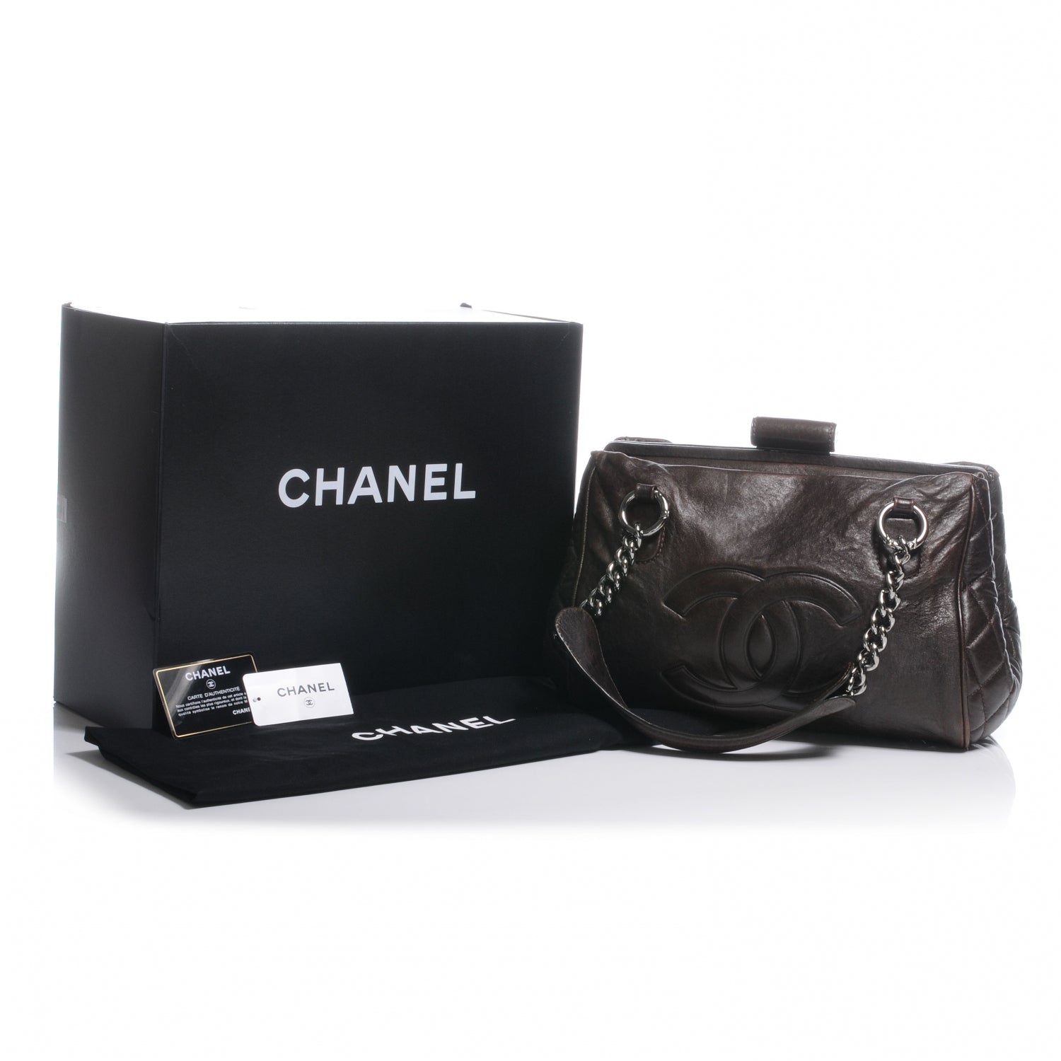 Chanel Calfskin Small Perfect Day Tote Dark Brown 5 of 8
