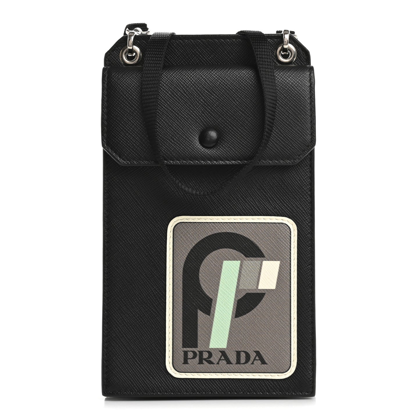 Saffiano Racing Logo Patch Mini Bag Black