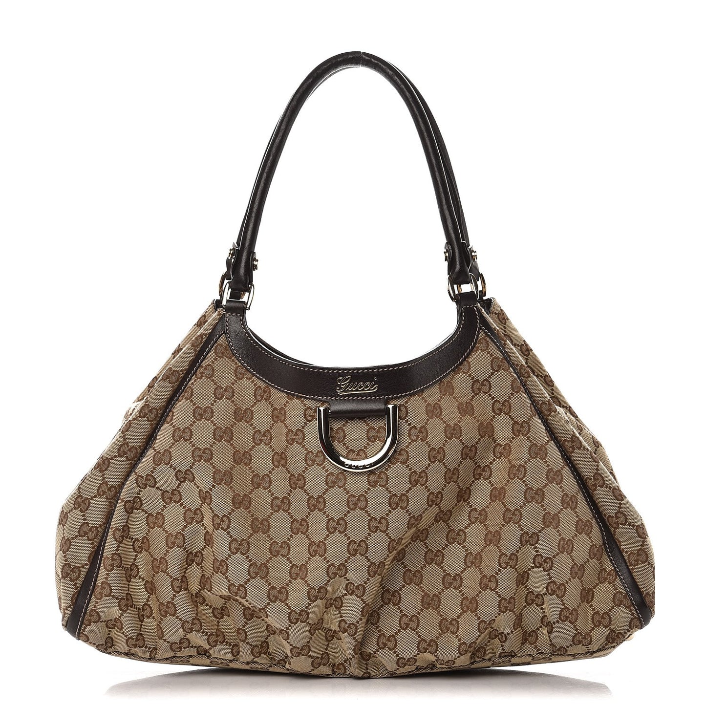 Monogram Large D Gold Hobo Dark Brown