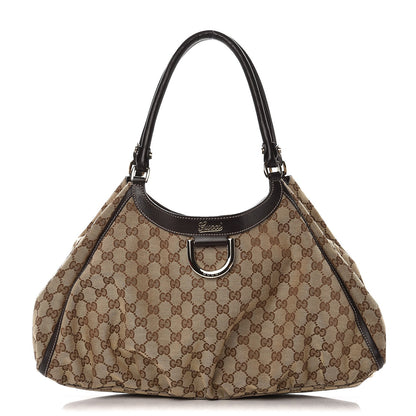 Gucci Monogram Large D Gold Hobo Dark Brown 1 of 11