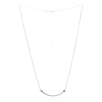Tiffany 18K White Gold Small T Smile Pendant Necklace 3 of 6