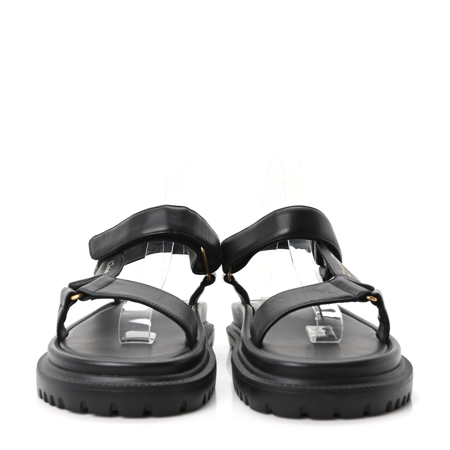 Lambskin D-Wave Sandals 38 Black