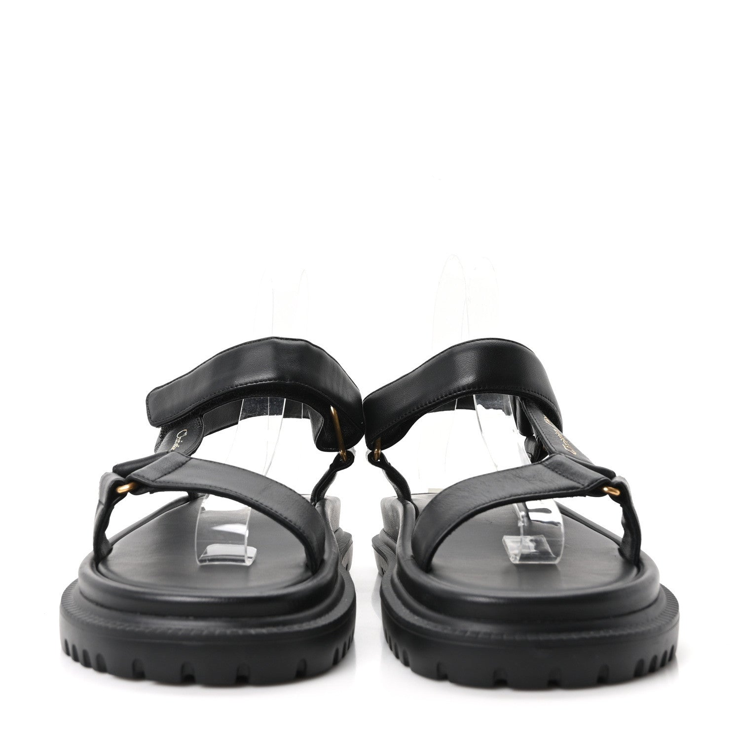 Christian Dior Lambskin D-Wave Sandals 38 Black 3 of 10