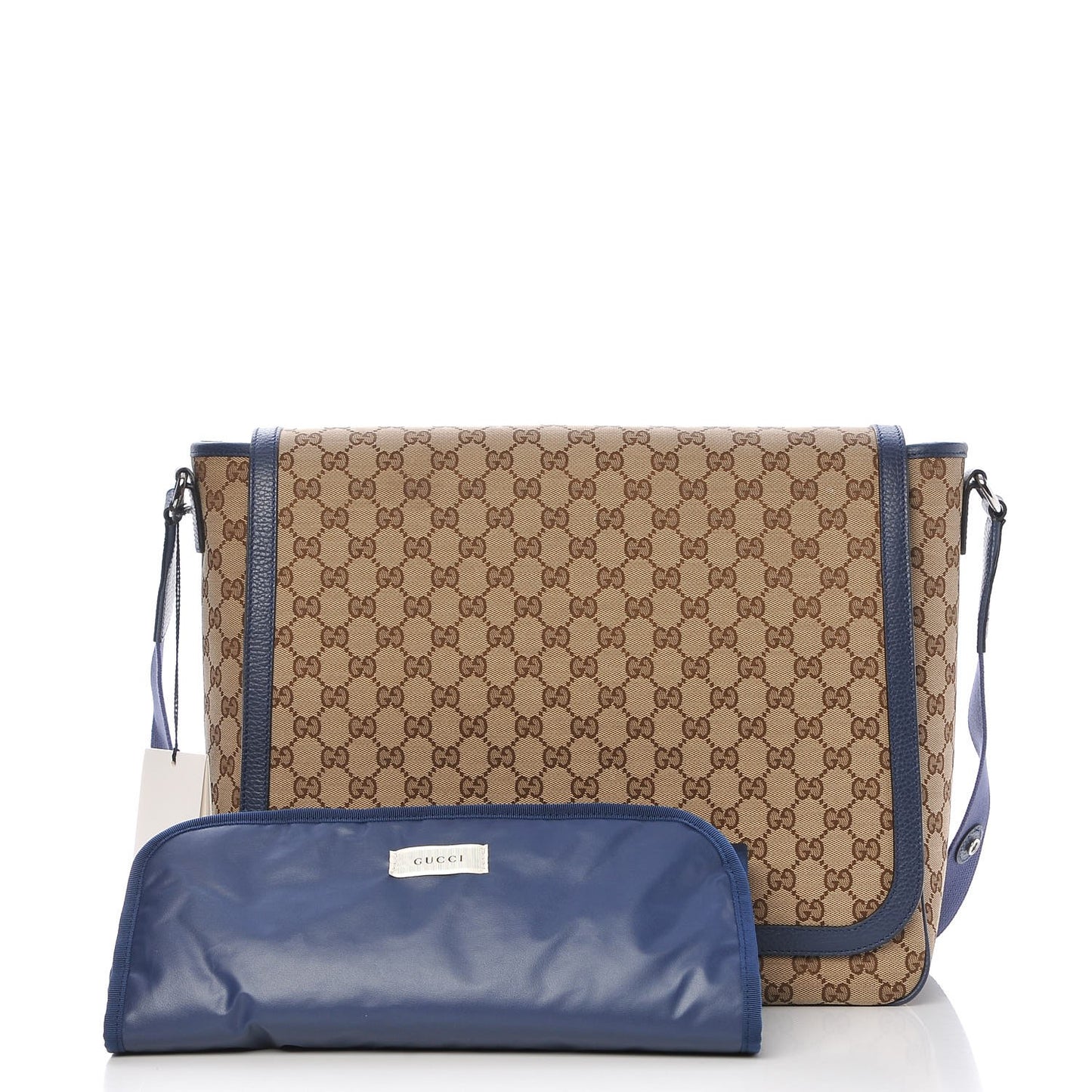 Monogram Convertible Diaper Bag Blue