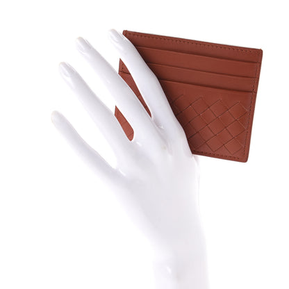 Bottega Veneta Nappa Intrecciato VN Card Case Rust 2 of 7