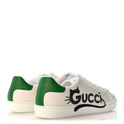 Gucci Evolution Calfskin Cat Womens Ace Sneakers 36.5 White New Shamrock 5 of 10