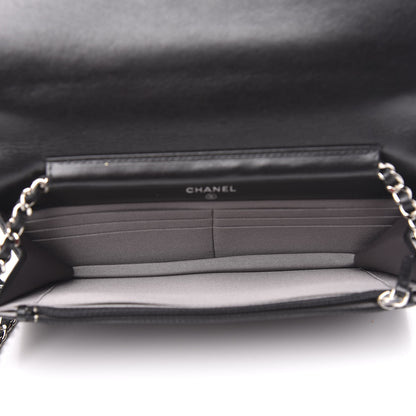 Chanel Lambskin Studded CC Wallet On Chain WOC Black 5 of 12
