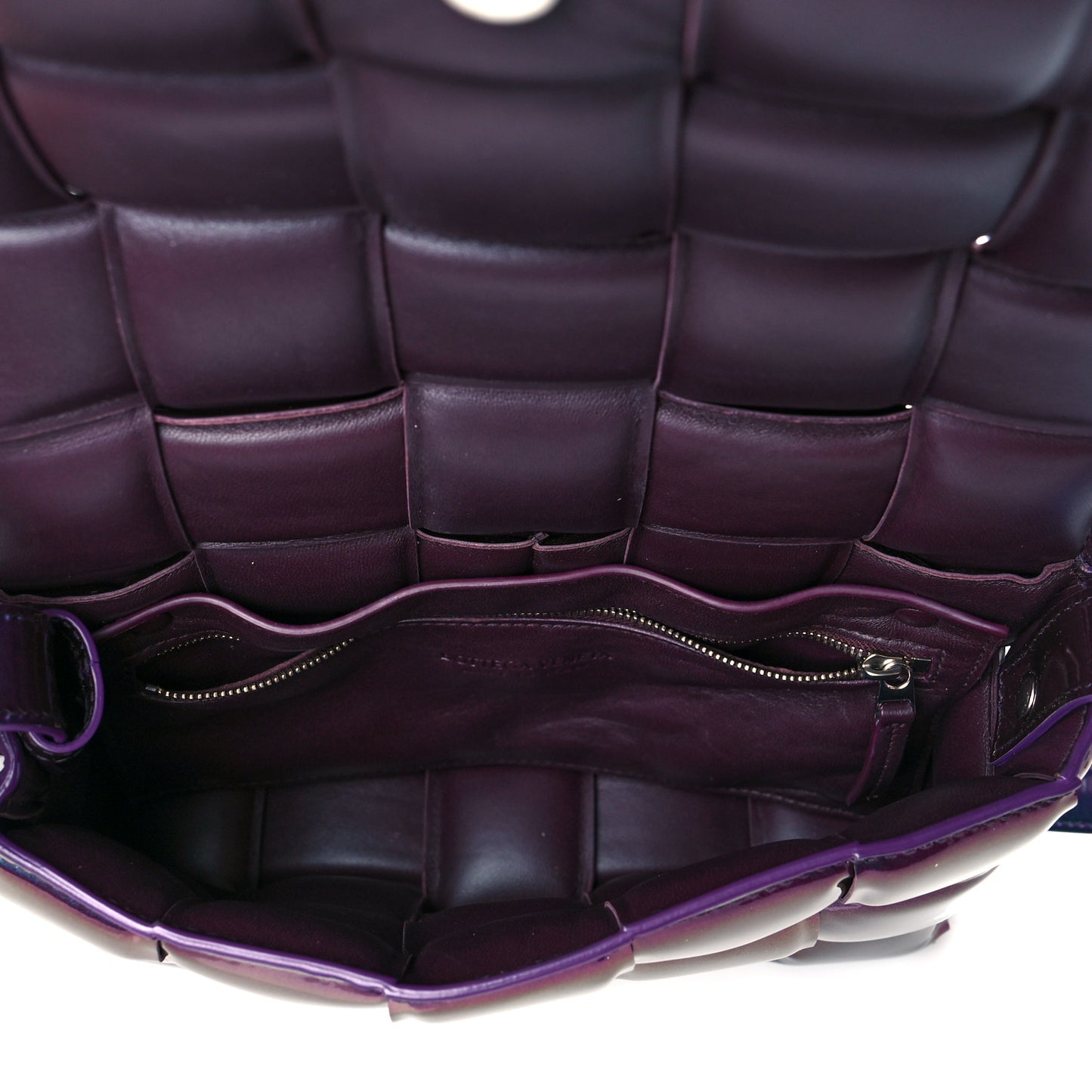 Glossy Nail Polish Nappa Maxi Intreccio Padded Cassette Crossbody Bag Holographic