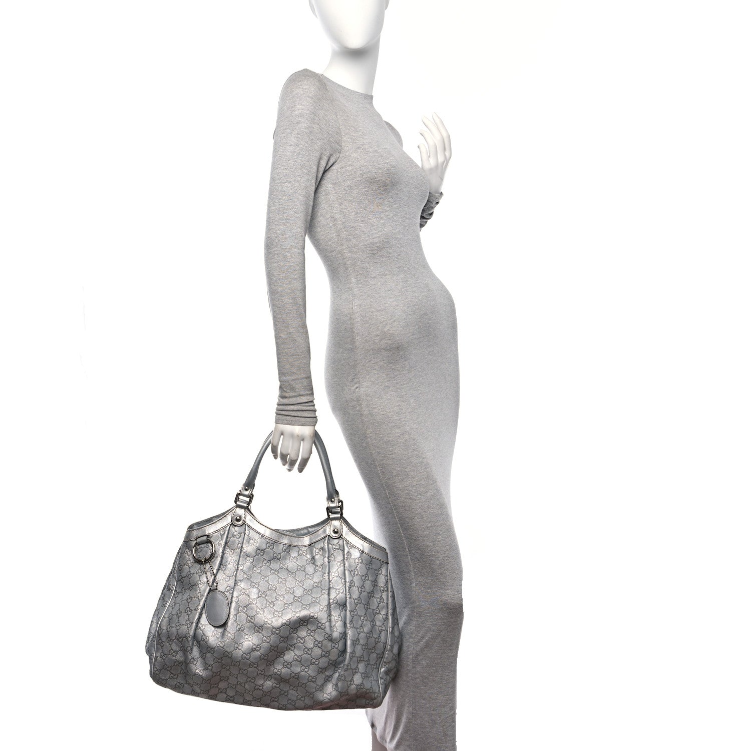 Gucci Guccissima Large Sukey Tote Silver 2 of 15