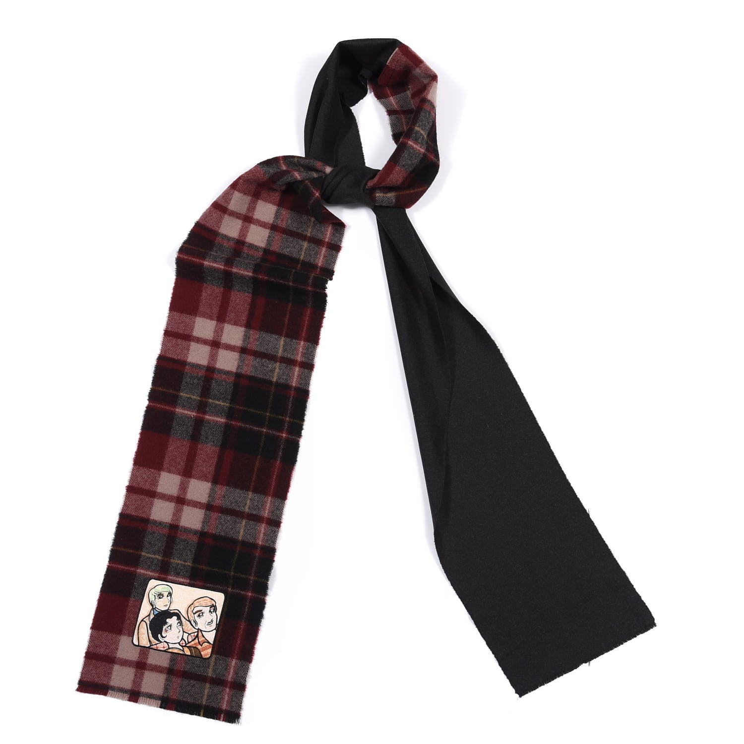 Gucci Wool Chikae Ide Scarf Red Black 1 of 4