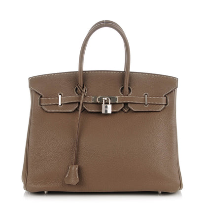 Hermes Taurillon Clemence Birkin 35 Etoupe 1 of 20