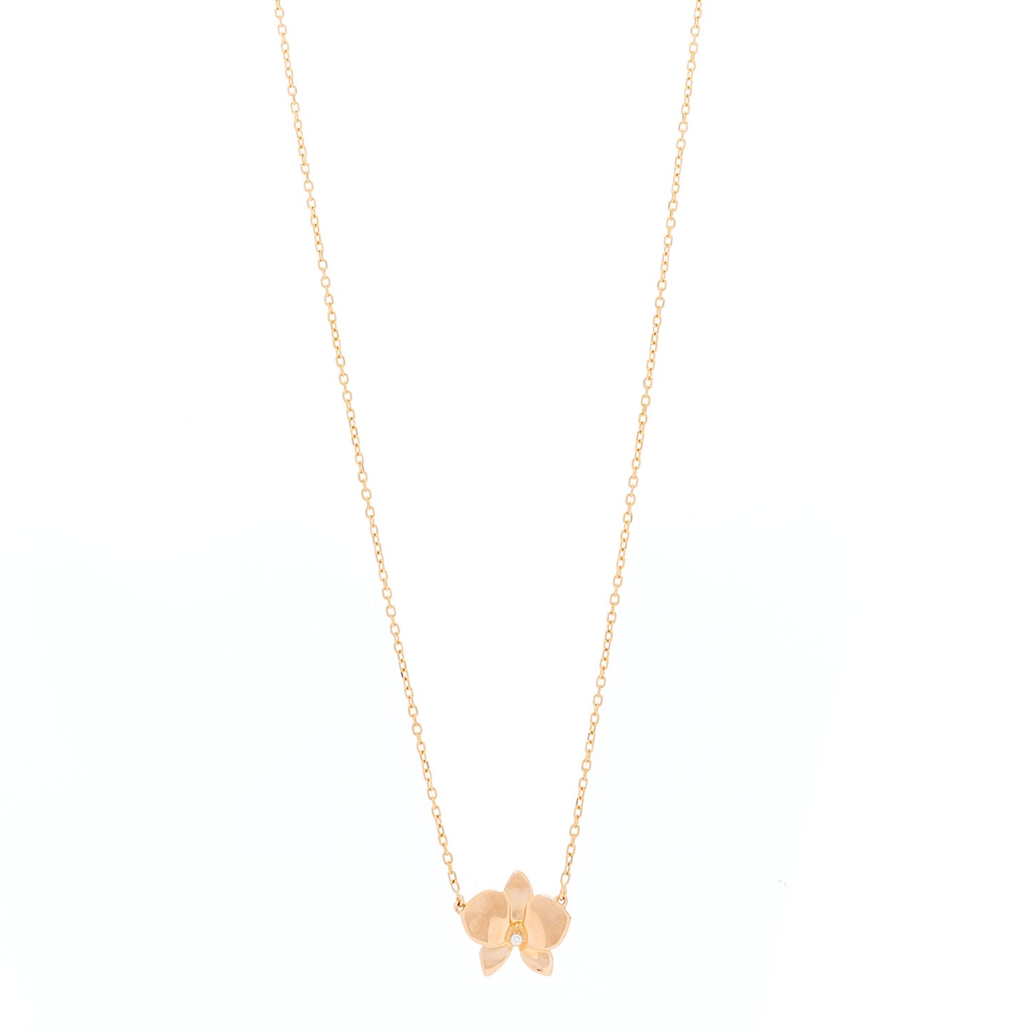 18K Pink Gold Diamond Caresse D'Orchidees Par Cartier Pendant Necklace