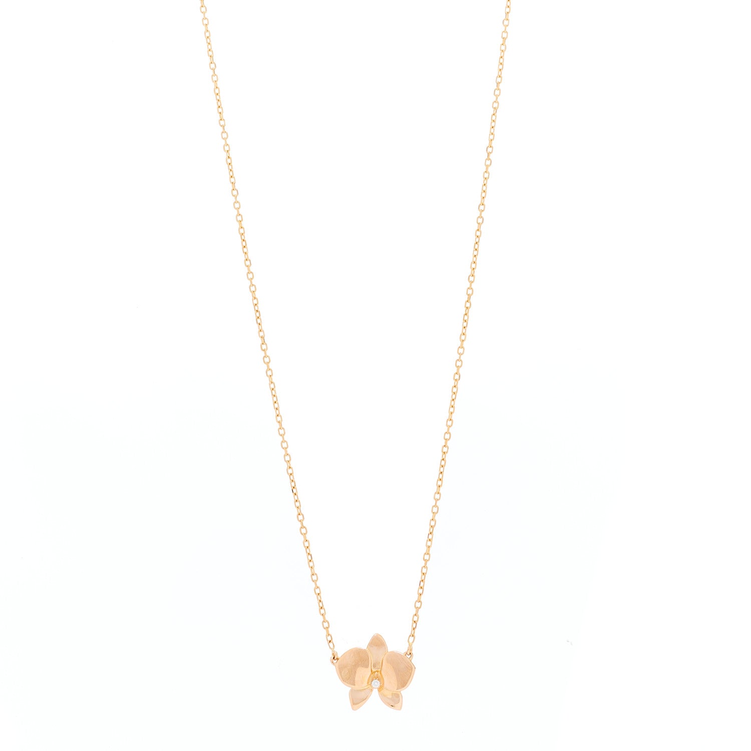Cartier 18K Pink Gold Diamond Caresse D'Orchidees Par Cartier Pendant Necklace 1 of 5