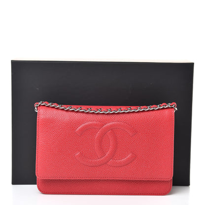Chanel Caviar Timeless CC Wallet On Chain WOC Red 12 of 12