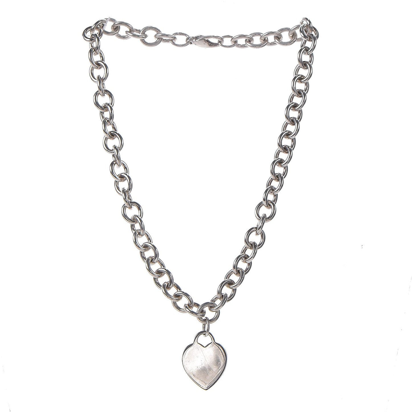 Sterling Silver Heart Tag Necklace