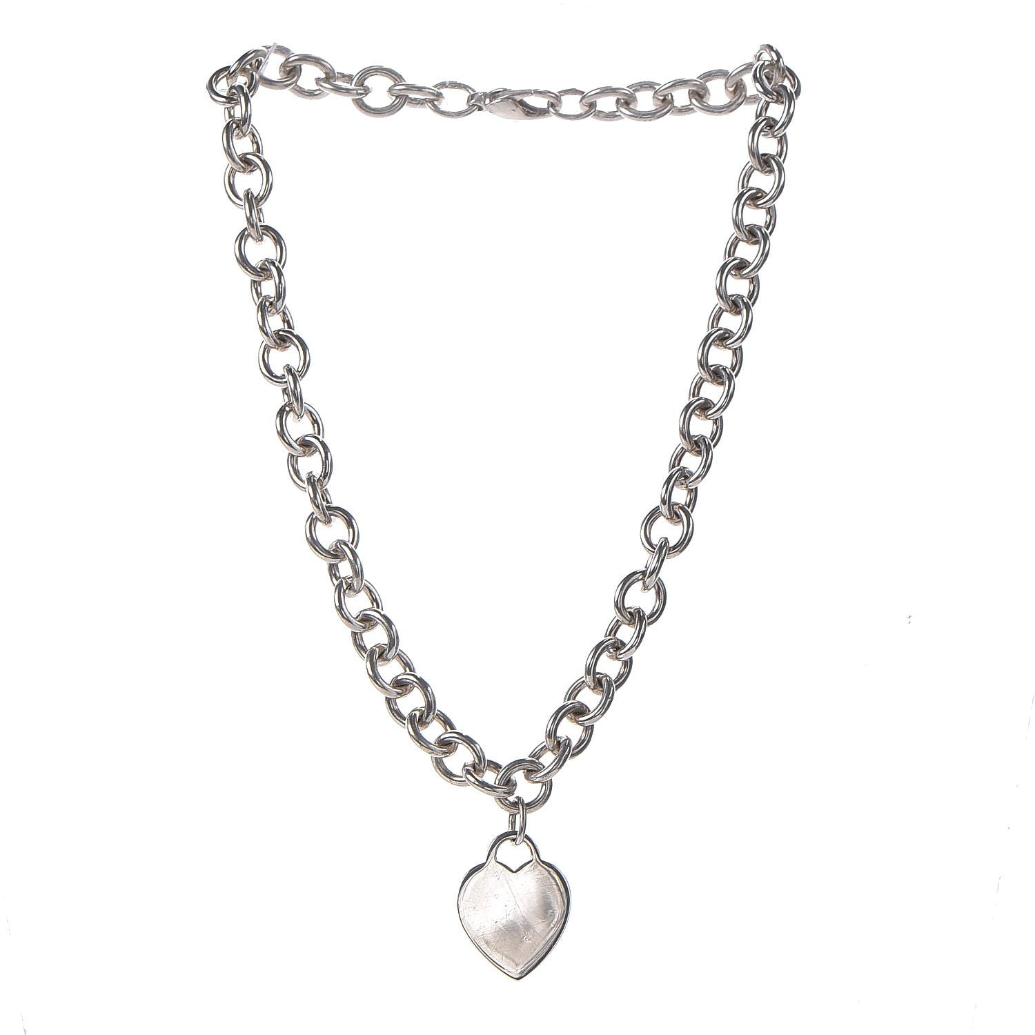 Tiffany Sterling Silver Heart Tag Necklace 3 of 5