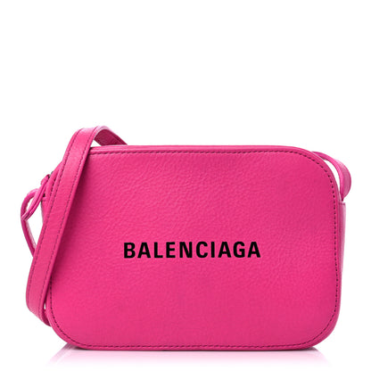 Balenciaga Calfskin Logo XS Everyday Camera Bag Acid Fuchsia Black 1 of 12