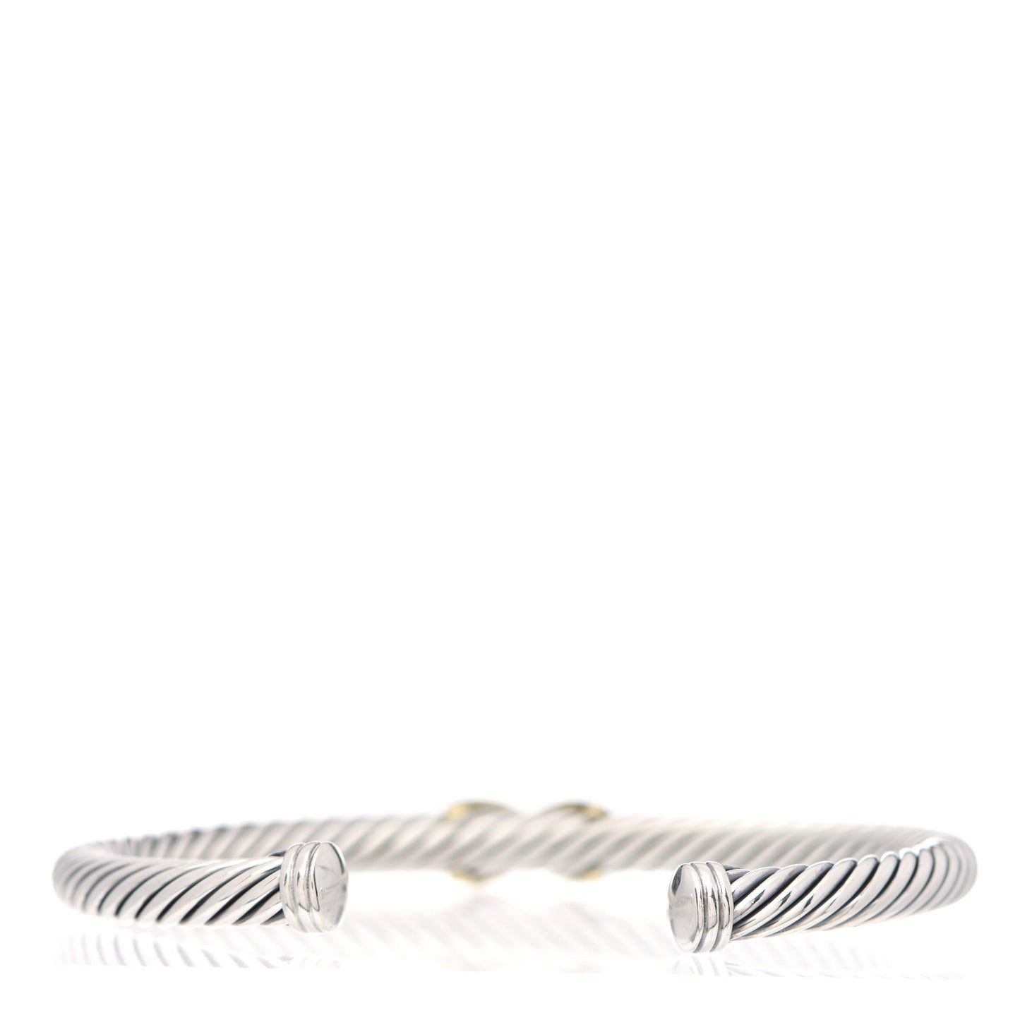 Sterling Silver 14K Yellow Gold 5mm X Station Cable Bracelet