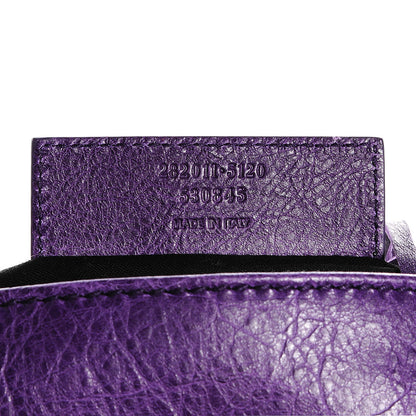 Balenciaga Agneau Giant 12 Silver Hardware Envelope Clutch Dark Violet 9 of 10