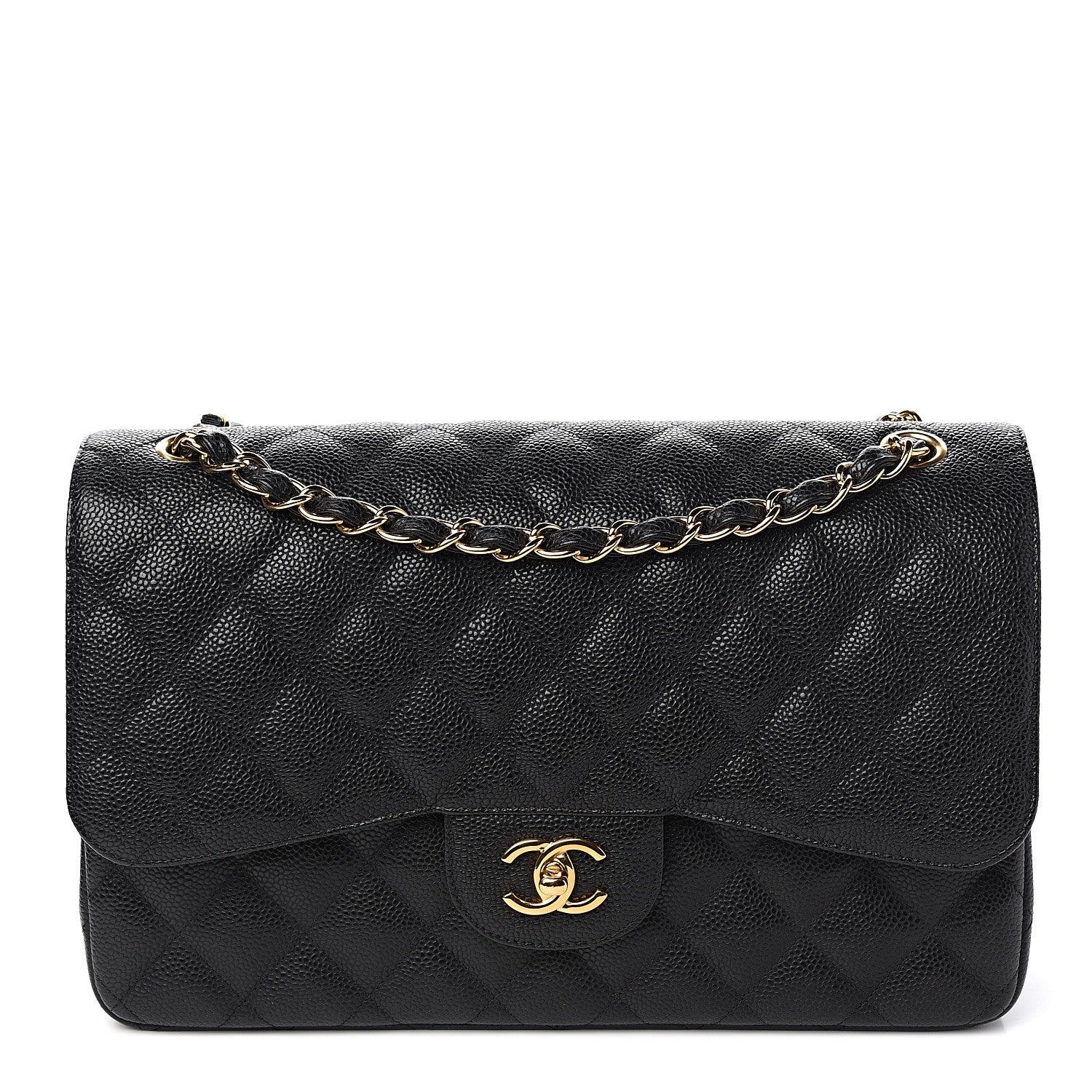Chanel Caviar Quilted Jumbo Double Flap Black 1 of 10