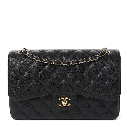 Chanel Caviar Quilted Jumbo Double Flap Black 1 of 10