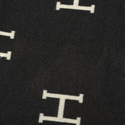 Hermes Wool Cashmere Avalon Blanket Ecru Gris Fonce 2 of 8