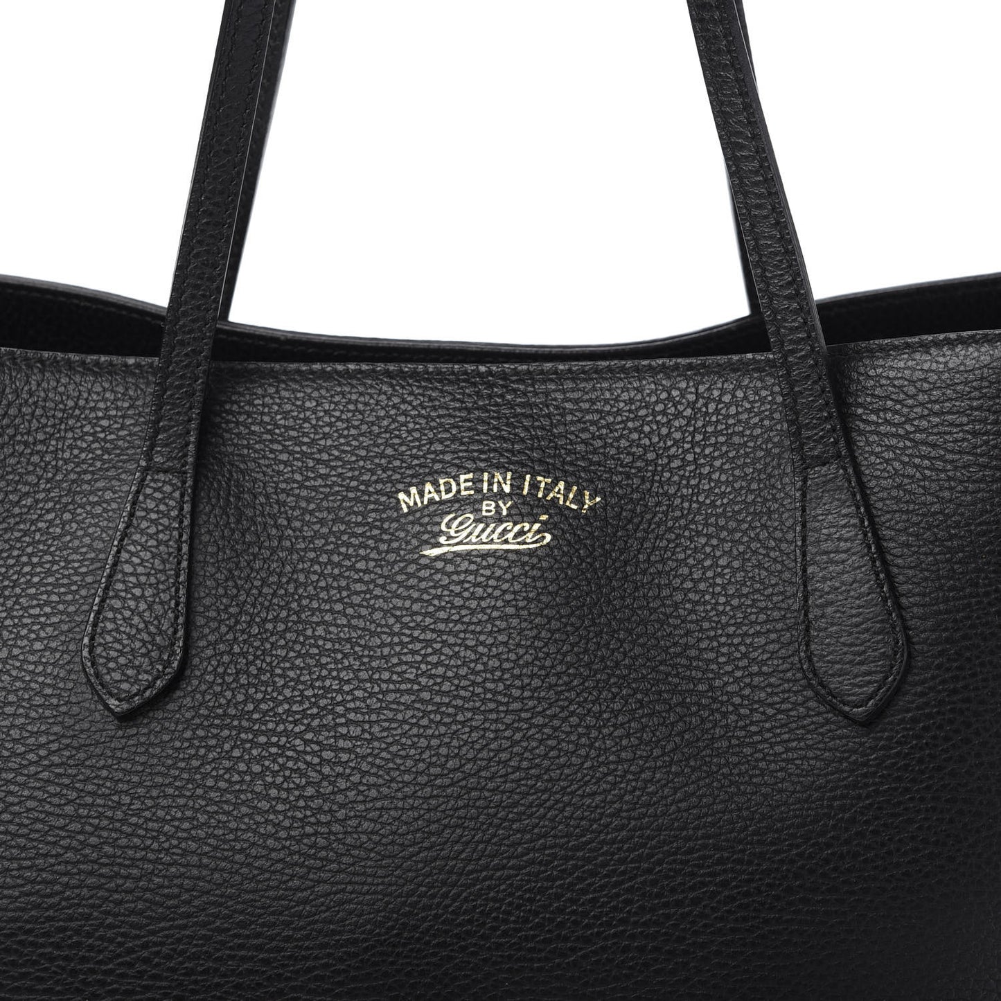 Pebbled Calfskin Medium Swing Tote Black